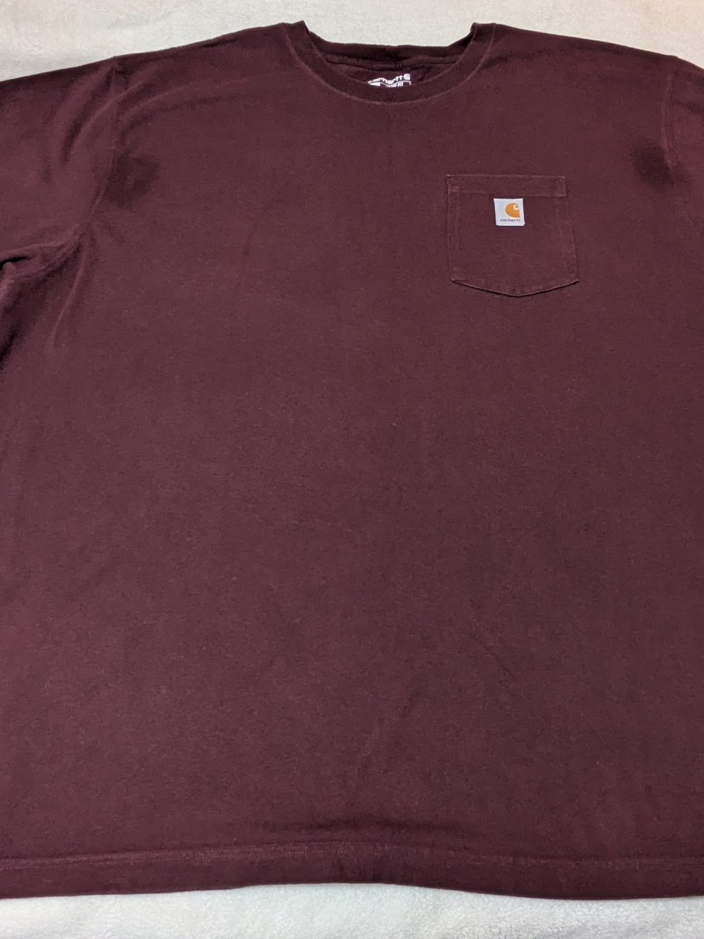 Carhartt Shirt Mens 4XL Burgundy Maroon Loose Fit Pocket Tee Heavyweight Cotton